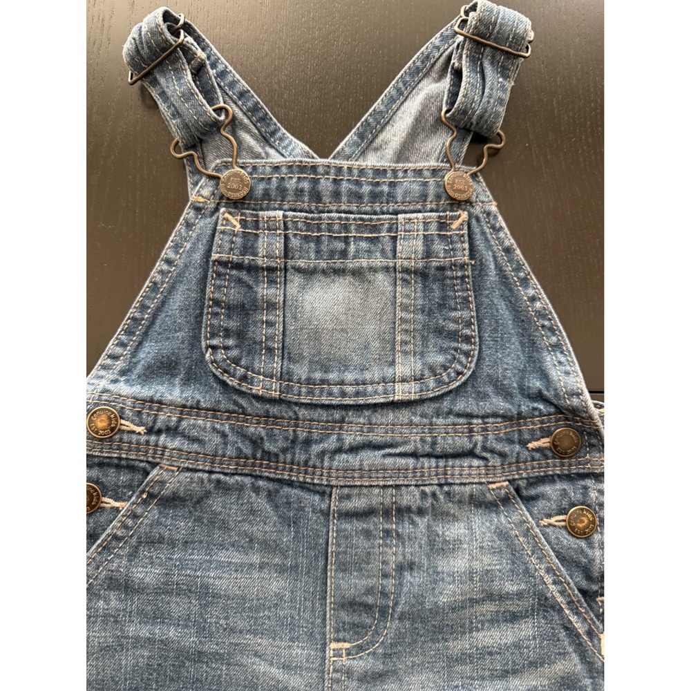 Oshkosh Baby Denim Overalls Size 12 months Med Wash Snap Closure Infant Workwear
